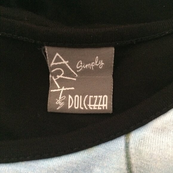 Simply Art Dolcezza Womens Top Tunic Small Multicolor Leaf Pattern Cap Sleeve - Picture 4 of 4